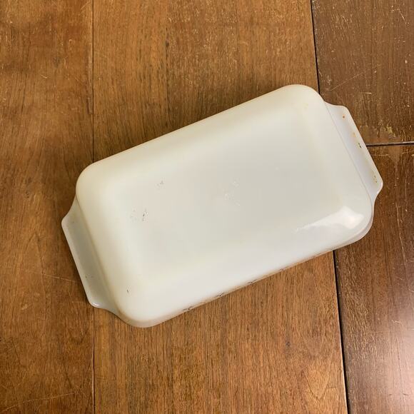 VTG MCM Fire King Casserole Dish Milk Glass Atomic Star Candle Glow 432 1.5 QT - Picture 7 of 7